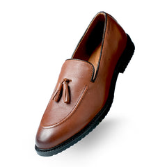 Lamonchie Castano - Textured Tassel Loafer - Brown