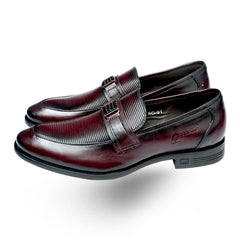 Lamonchie Parvoro - Textured Leather Loafer - Cherry