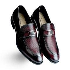 Lamonchie Parvoro - Textured Leather Loafer - Cherry