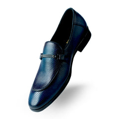 Lamonchie Ferano - Perforated Leather Loafer - Blue