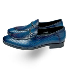 Lamonchie Ferano - Perforated Leather Loafer - Blue