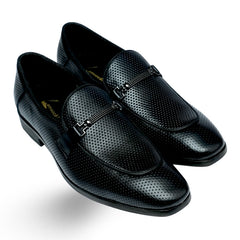 Lamonchie Ferano - Perforated Leather Loafer - Black