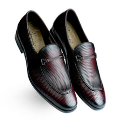 Lamonchie Ferano - Perforated Leather Loafer - Cherry