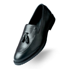 Lamonchie Castano - Textured Tassel Loafer - Black