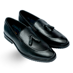 Lamonchie Castano - Textured Tassel Loafer - Black