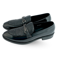 Lamonchie Dravero - Vegan Patent Bit Loafer - Black