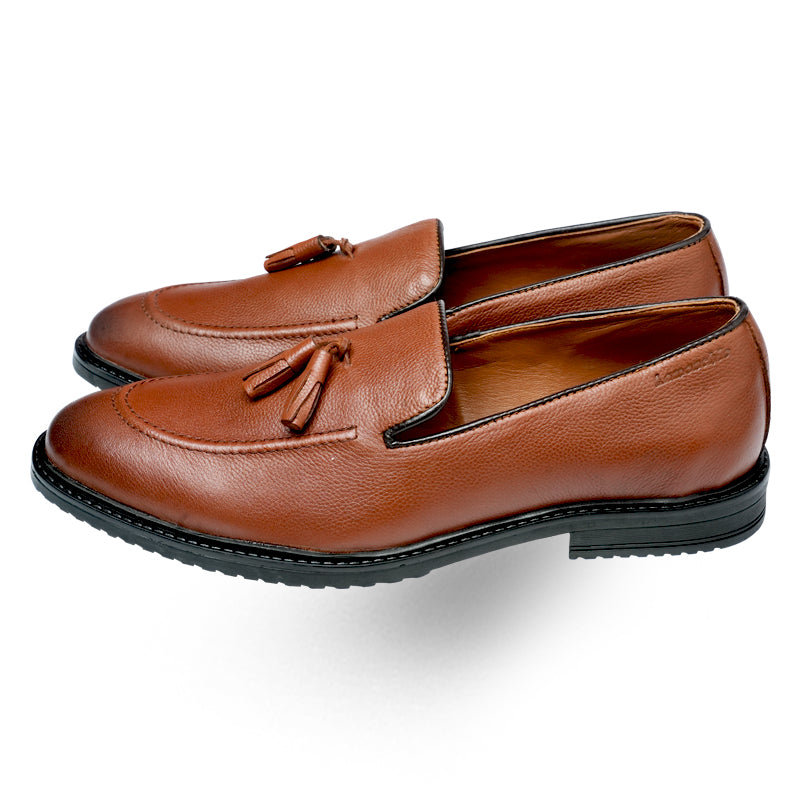 Lamonchie Castano - Textured Tassel Loafer - Brown