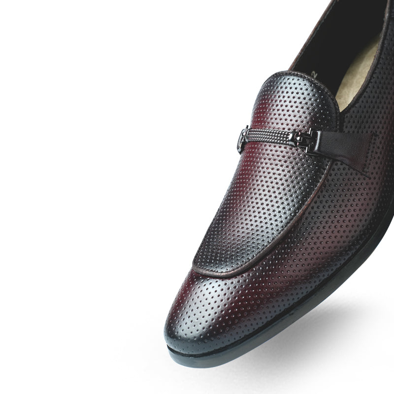 Lamonchie Ferano - Perforated Leather Loafer - Cherry