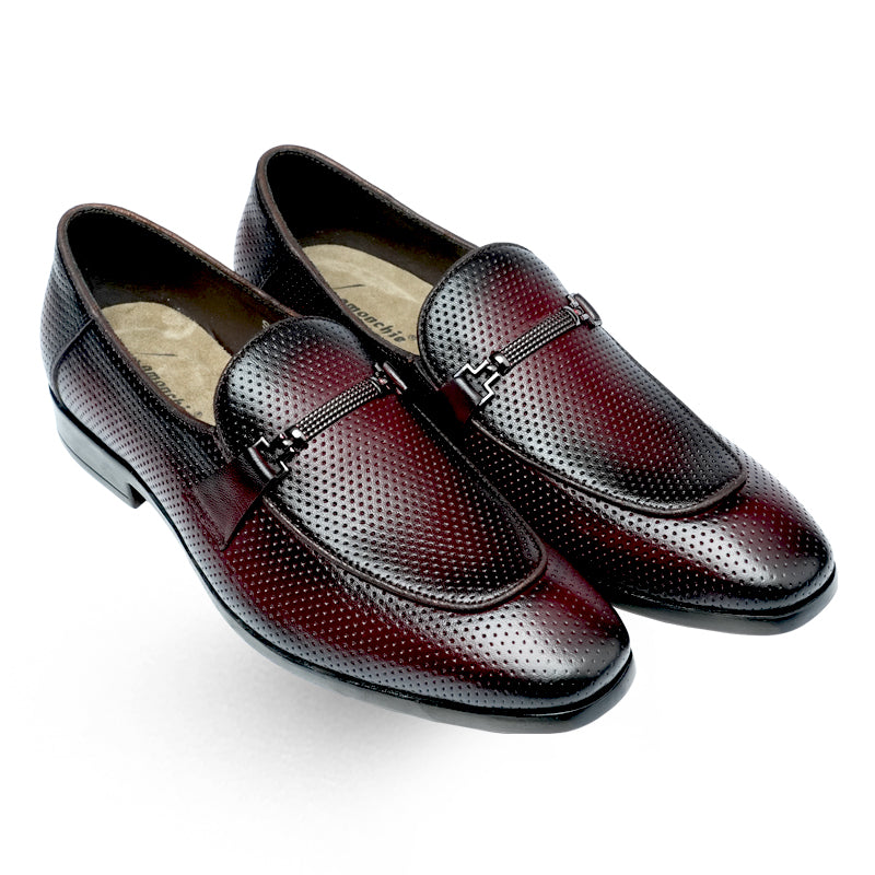 Lamonchie Ferano - Perforated Leather Loafer - Cherry
