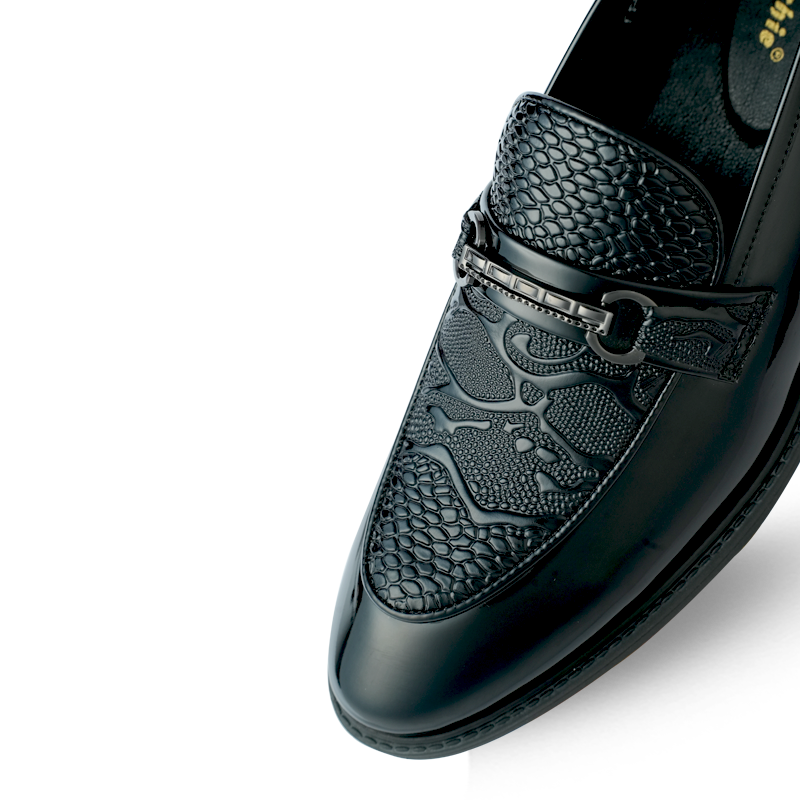 Lamonchie Dravero - Vegan Patent Bit Loafer - Black