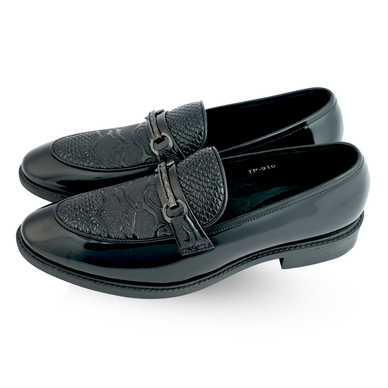 Lamonchie Dravero - Vegan Patent Bit Loafer - Black