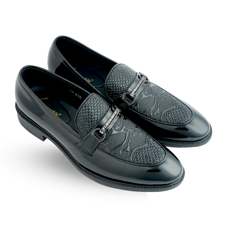 Lamonchie Dravero - Vegan Patent Bit Loafer - Black